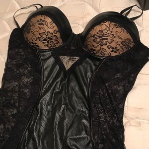 Black and faux leather lingerie never worn